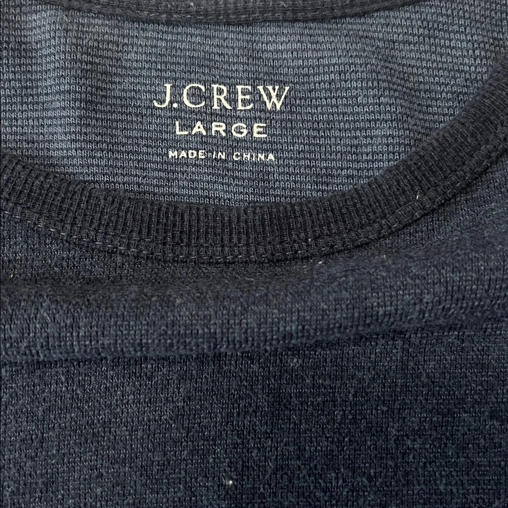 JCrew Cotton Long Sleeve Thermal TShirt Blue Size Large *Flaw